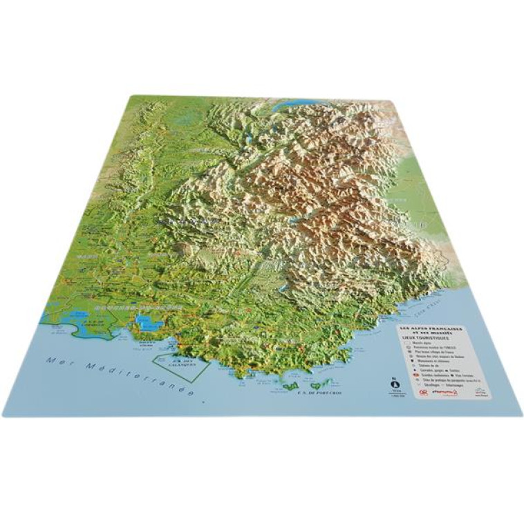 CARTE EN RELIEF DES ALPES FRANCAISES ET SES MASSIFS ALPINS - 3DMAP - NC