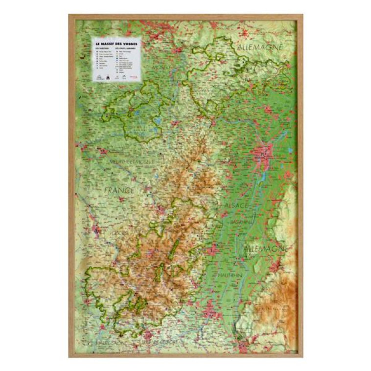 CARTE EN RELIEF DU MASSIF DES VOSGES - 3DMAP - NC