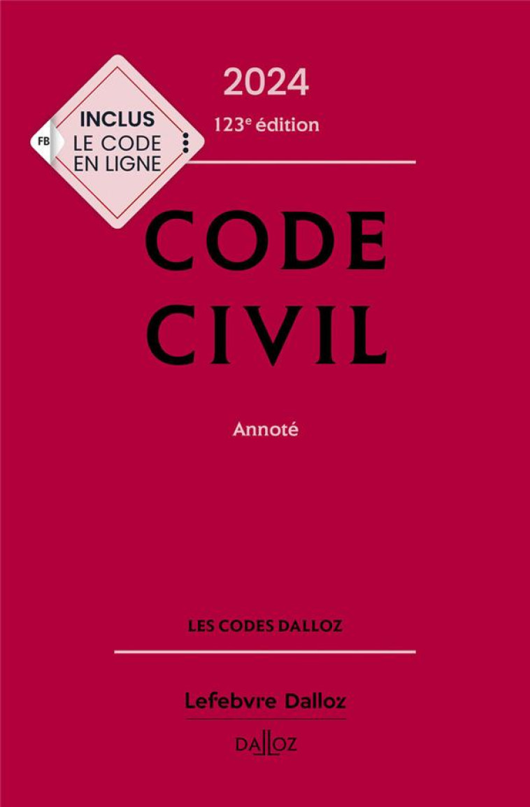 CODE CIVIL 2024, ANNOTE. 123E ED. - HENRY/VENANDET/ANCEL - DALLOZ