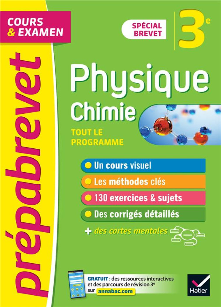 PREPABREVET PHYSIQUE-CHIMIE 3E (SCIENCES) - BREVET 2024 - COURS, METHODES ET ENTRAINEMENT - CARRASCO/CORMERAIS - HATIER SCOLAIRE