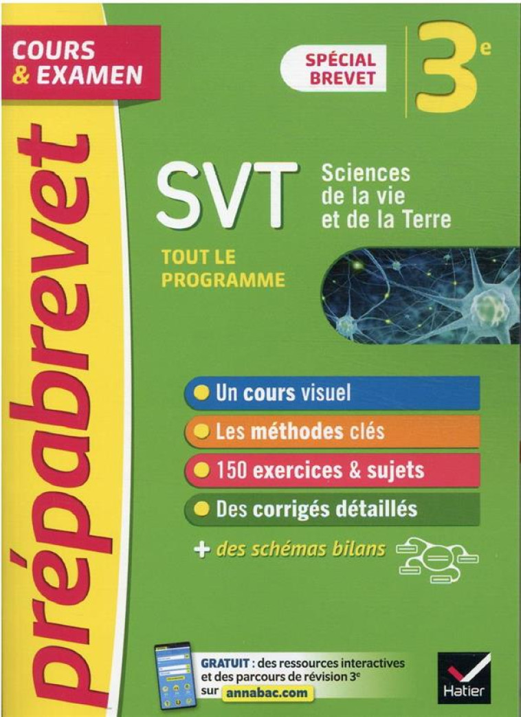 PREPABREVET SVT 3E (SCIENCES) - BREVET 2024 - COURS, METHODES ET ENTRAINEMENT - MADOZ-BONNOT FABIEN - HATIER SCOLAIRE