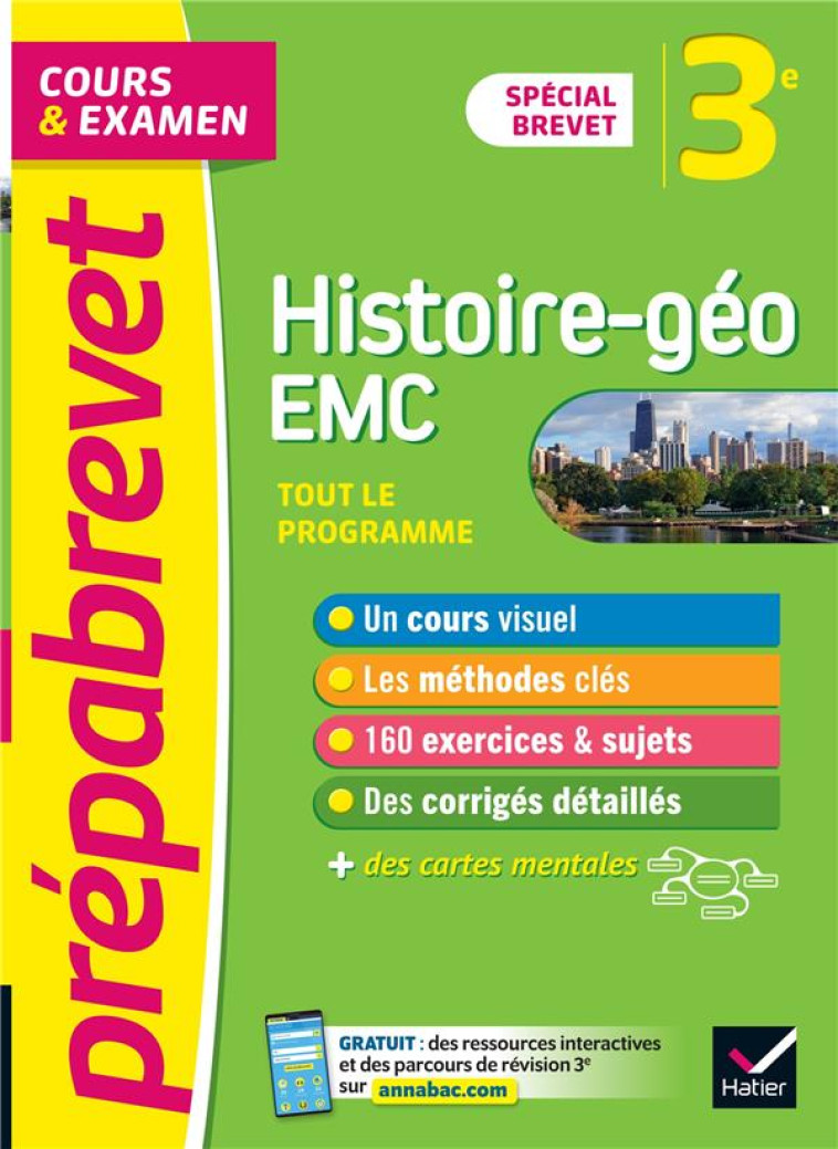 PREPABREVET HISTOIRE-GEOGRAPHIE EMC 3E - BREVET 2024 - COURS, METHODES ET ENTRAINEMENT - CHEVALLIER/CLAVEL - HATIER SCOLAIRE