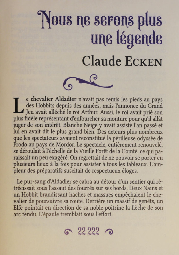 NOUS NE SERONS PLUS UNE LEGENDE - Claude Ecken - OURS EDITIONS