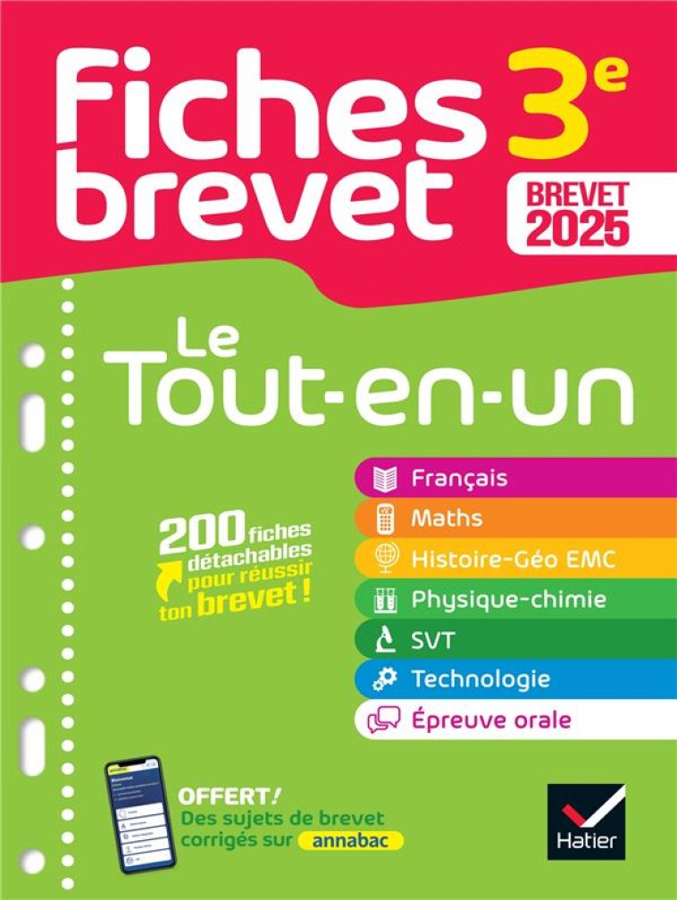 FICHES BREVET LE TOUT-EN-UN - NOUVEAU BREVET 2025 (TOUTES LES MATIERES) - FRANCAIS, MATHS, HISTOIRE- - COLLECTIF - HATIER SCOLAIRE