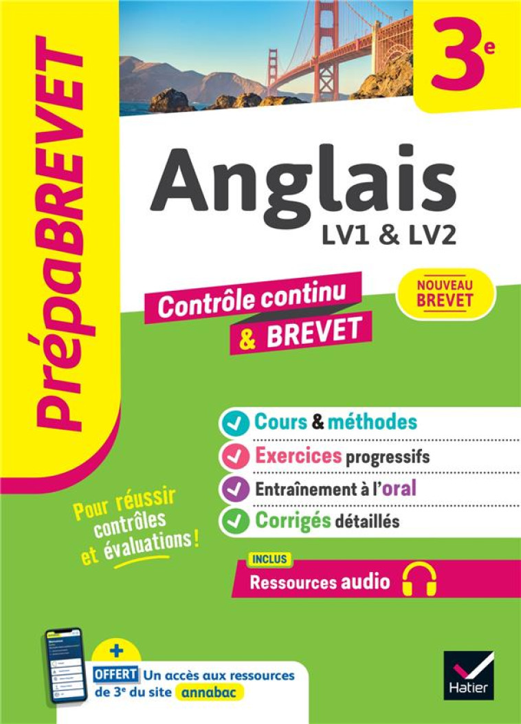 PREPABREVET ANGLAIS 3E - NOUVEAU BREVET 2025 - COURS, METHODES & ENTRAINEMENT - BIGNAUX/ROTGE - HATIER SCOLAIRE