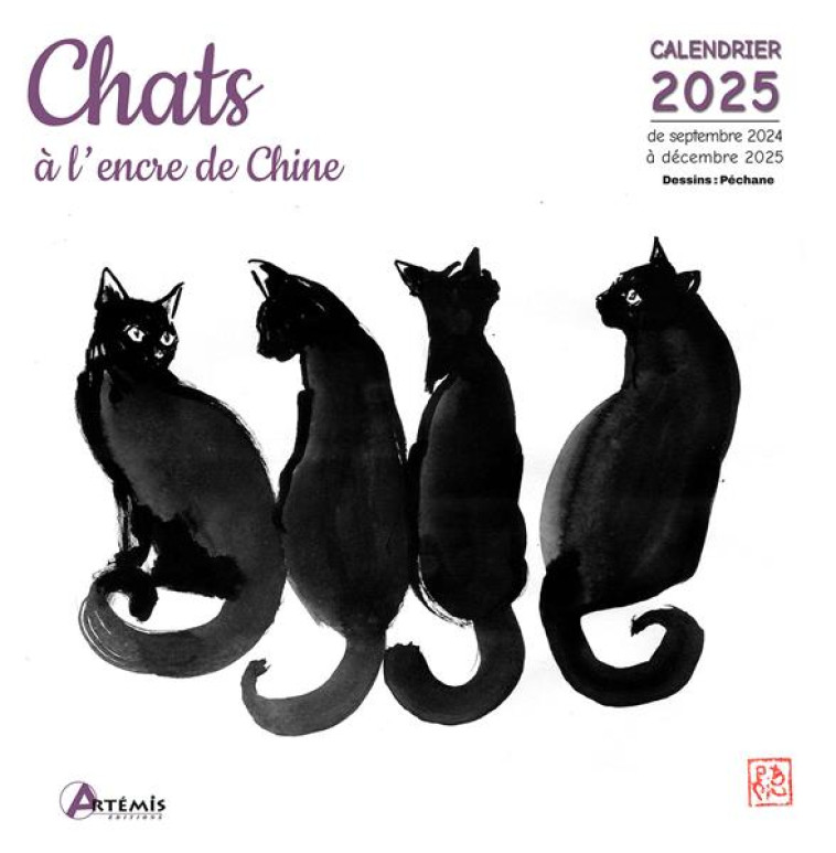 CALENDRIER CHATS A L'ENCRE DE CHINE 2025 - COLLECTIF - NC