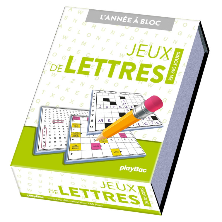 Calendrier Jeux de lettres en 365 jours - Année à bloc -   - PLAY BAC