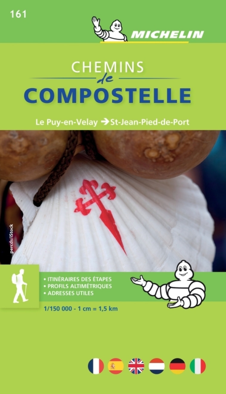 Carte Chemins de Compostelle / Le Puy-en-Velay - St-Jean-Pied-de-Port -  - MICHELIN