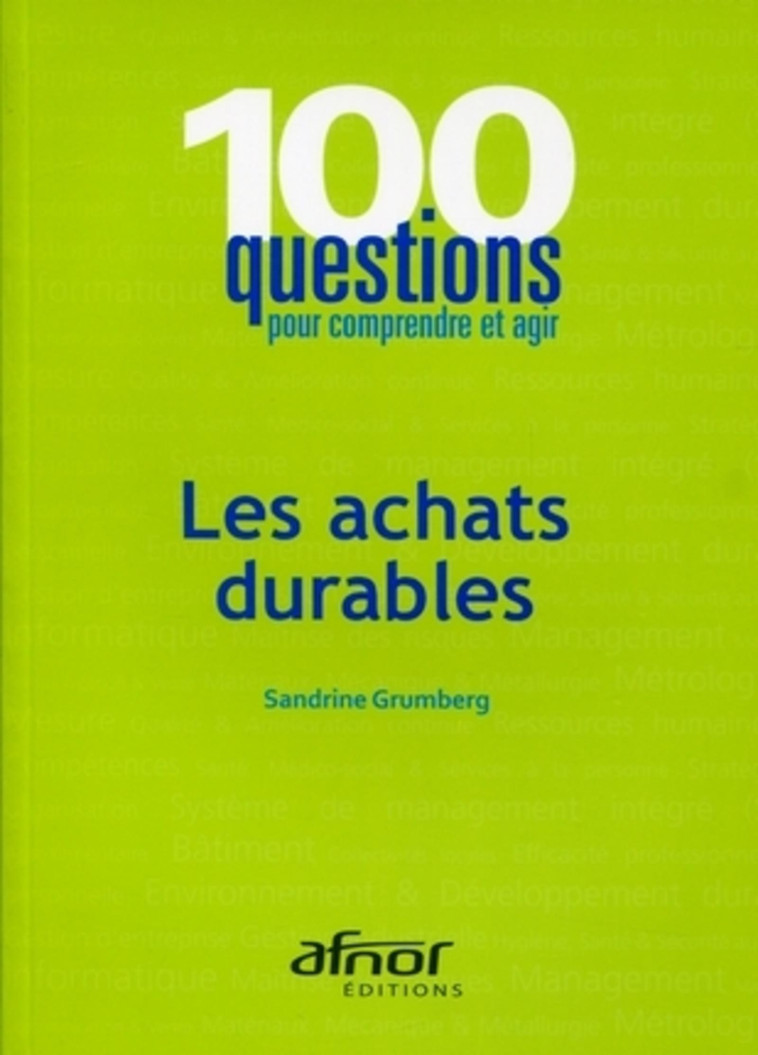 Les achats durables - Sandrine Grumberg - AFNOR