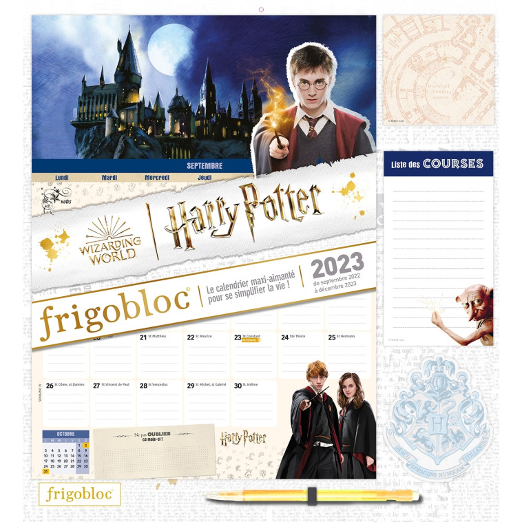 Frigobloc Mensuel 2023 Harry Potter (de sept. 2022 à déc. 2023) -  PLAYBAC EDITIONS - PLAY BAC