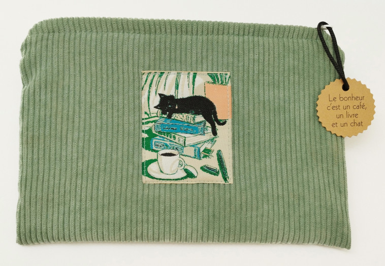 Pochette Le bonheur c'est un café, un livre et un chat - XXX - LAROUSSE