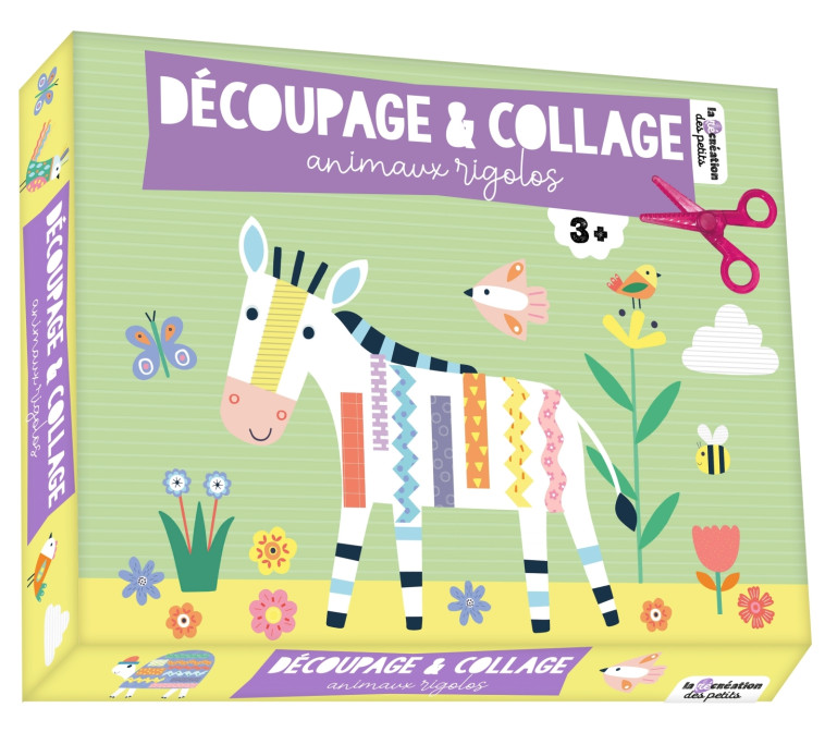 Découpage et collage animaux rigolos - coffret avec accessoires - Sally Payne - DEUX COQS D OR