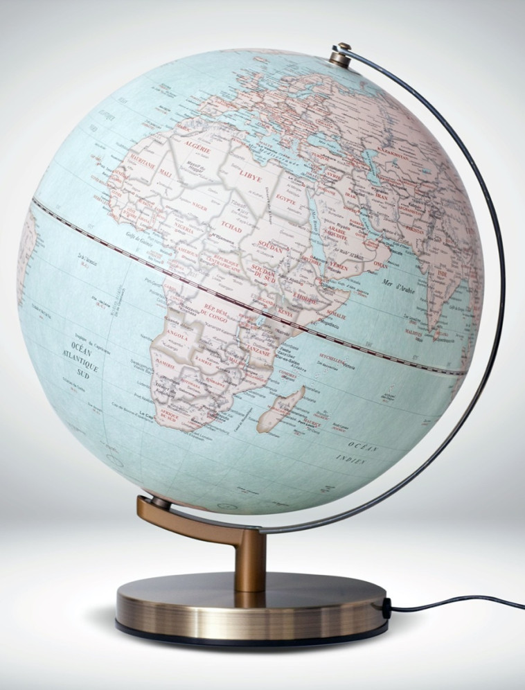 GLOBE 30 CM BLEU LUMINEUX - XXX - CARTOTHEQUE EGG