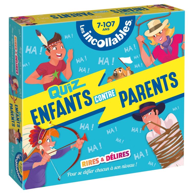 Boite Quiz - Incollables - Enfants vs Parents - Rires et Délires -   - PLAY BAC