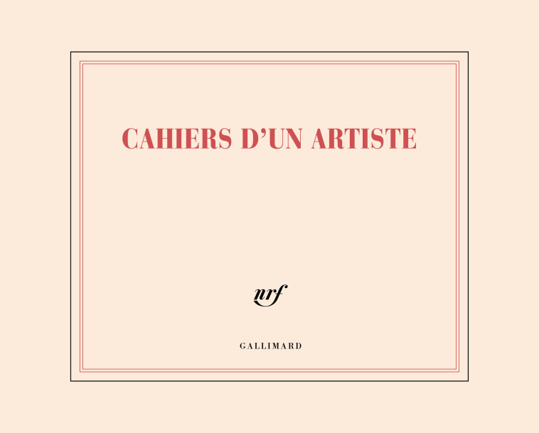 Carnet de dessin "Cahiers d'un artiste" (papeterie) -  Collectifs - GALLIMARD