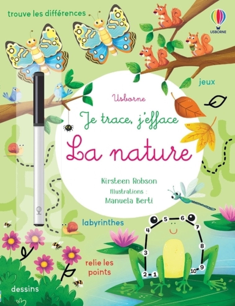 La nature - Je trace, j'efface - Kirsteen Robson, Manuela Berti, Laura Hammonds, Véronique Duran - USBORNE