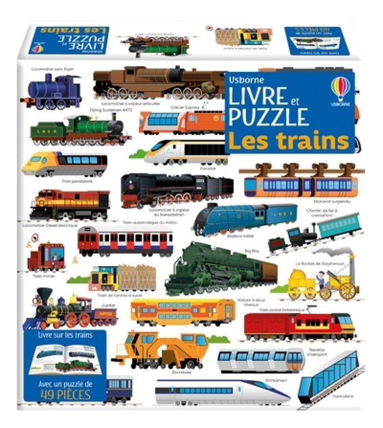 Les trains - Coffret livre et puzzle - Sam Smith, Gabriele Antonini, Michael Hill, Nathalie Chaput - USBORNE