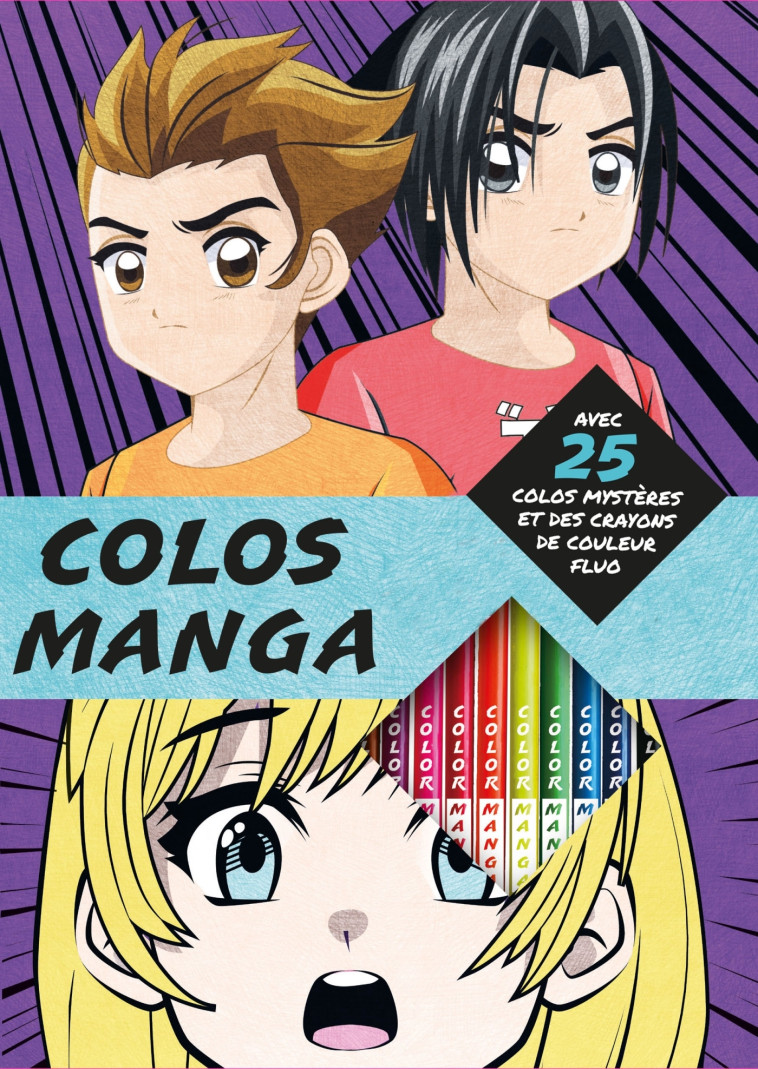 Colos mystères mangas - pochette avec crayons de couleur - Paku Paku, Lise Herzog - DEUX COQS D OR