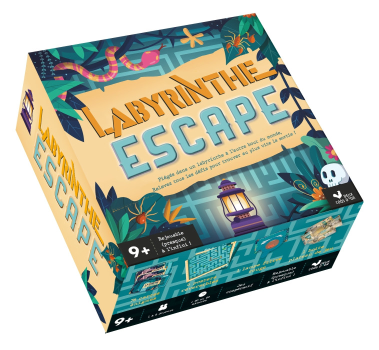 Labyrinthe escape - boîte avec cartes et accessoires - Julien Hervieux, Alexandre Roux - DEUX COQS D OR