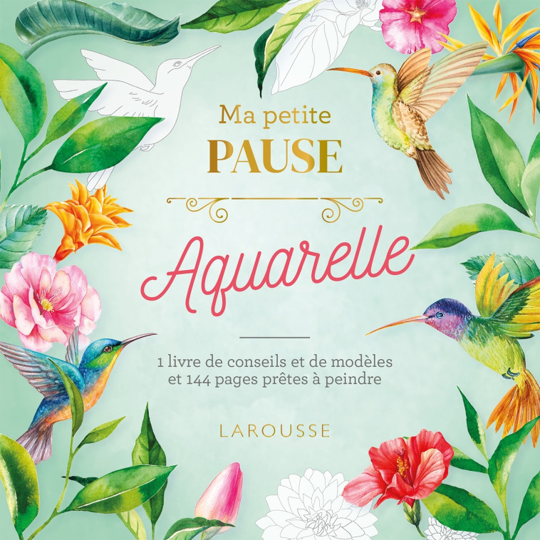 MA PETITE PAUSE AQUARELLE - 1 LIVRE DE CONSEILS ET DE MODELES ET 144 PAGES PRETES A PEINDRE - XXX - LAROUSSE