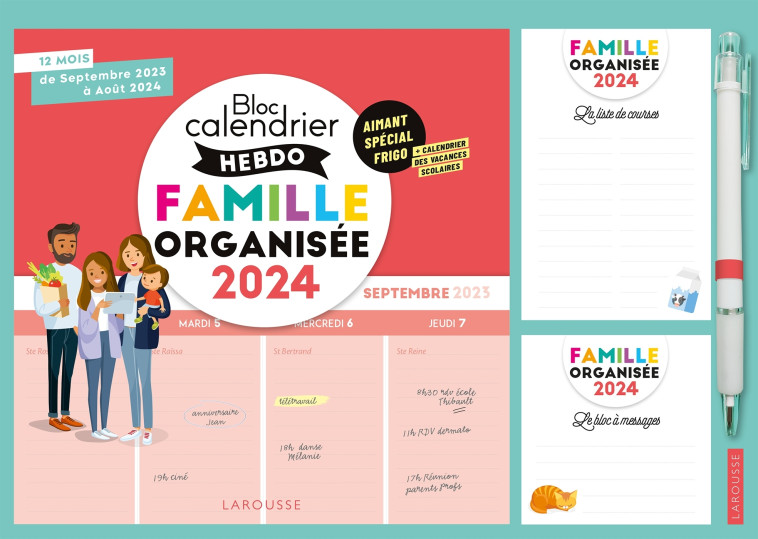 LE PETIT CALENDRIER HEBDO DE LA FAMILLE ORGANISEE 2023 - 2024 - XXX - LAROUSSE