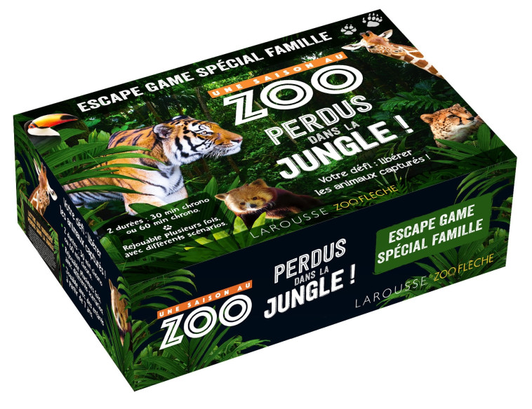 ESCAPE GAME FAMILLE - UNE SAISON AU ZOO PERDUS DANS LA JUNGLE ! -  Collectif - LAROUSSE