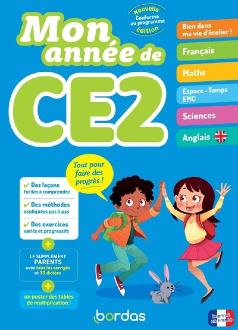 Mon année de CE2 - Aline Clavier, Francine Martineau, Laurence Pineau, Claire Laffargue, Mathieu Demore, Hélène Fuggetta, Eddy KRAHENBUHL, Vincent Landrin, Cristina Shiilia, Marie Margo, Gaëlle Berthelet, Virginie Chiodo, Marie Ecarlat - BORDAS