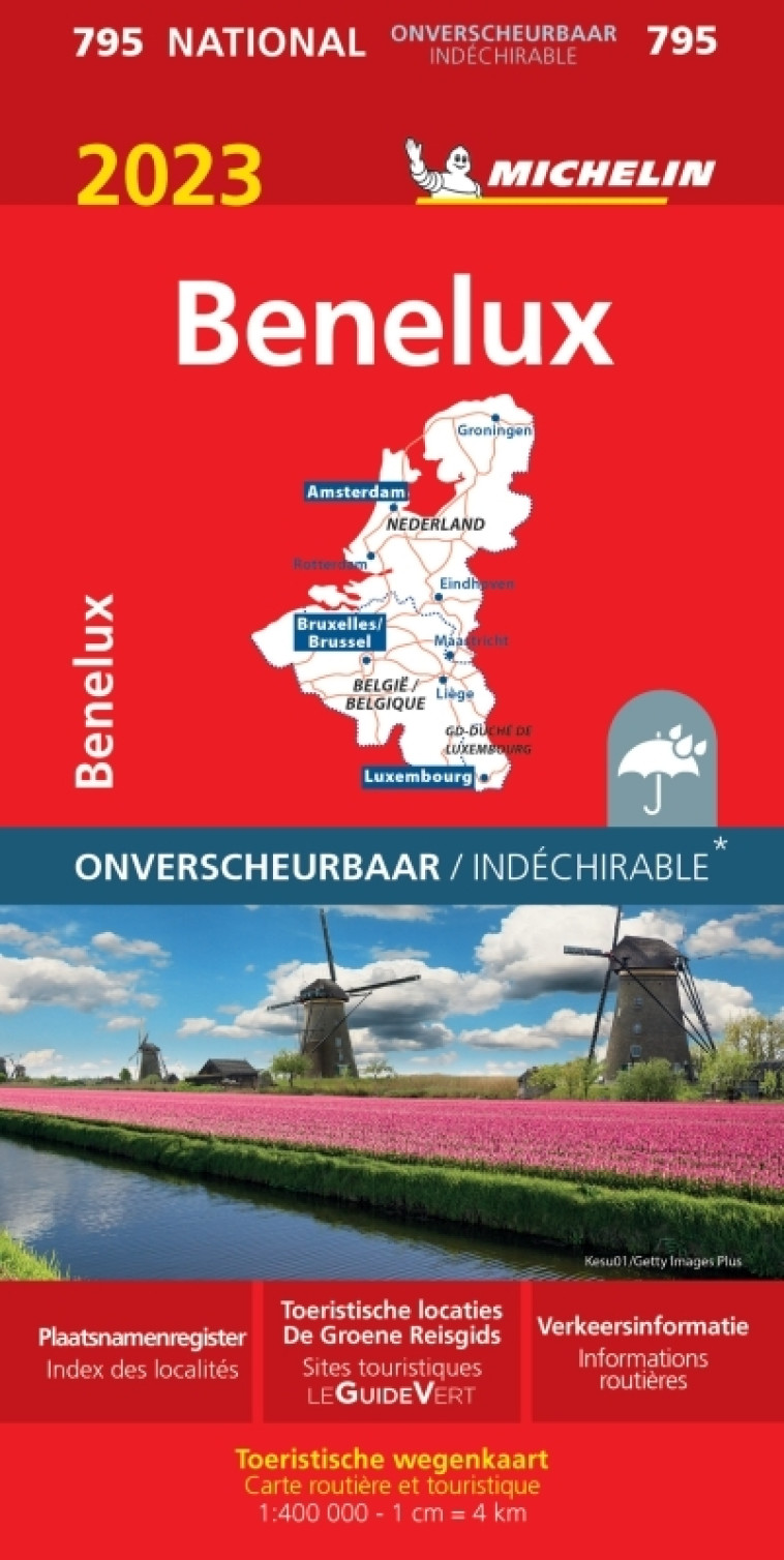 Carte Nationale Benelux 2023 - Indéchirable - XXX - MICHELIN