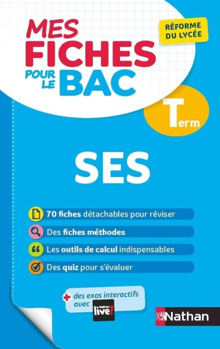 Mes Fiches pour le BAC Sciences Economiques et Socilaes Term - Fabienne Lepage, Delphine de Chouly, Fanny Le Gonidec, Delphine de Chouly - NATHAN