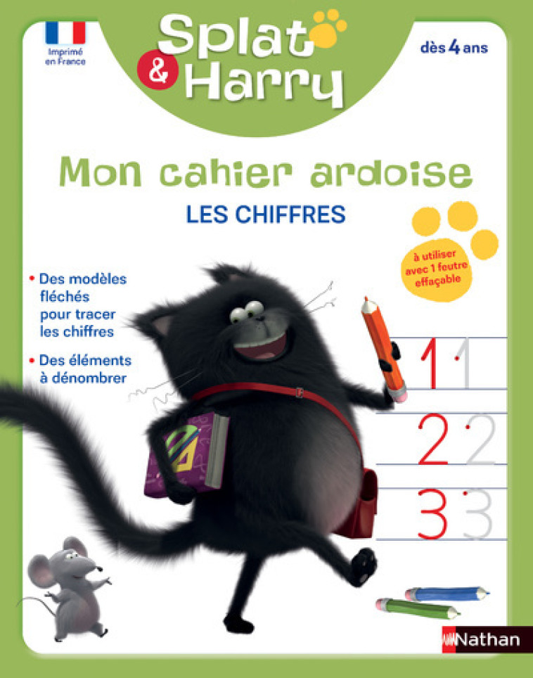 Splat & Harry - Mon cahier ardoise : Les chiffres (dès 4 ans) - Rob Scotton - NATHAN