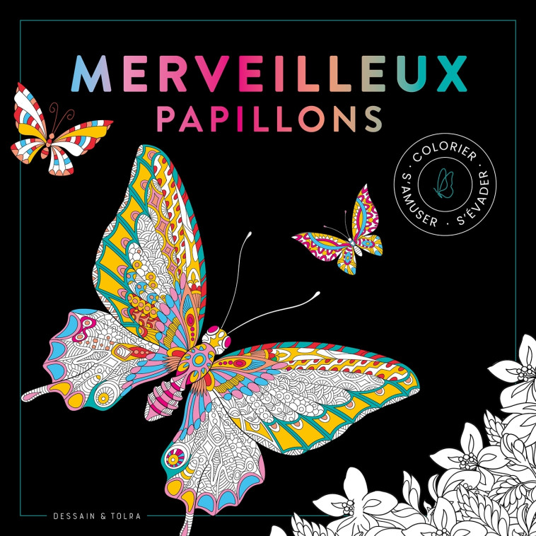 Black coloriage Merveilleux papillons - XXX - DESSAIN TOLRA