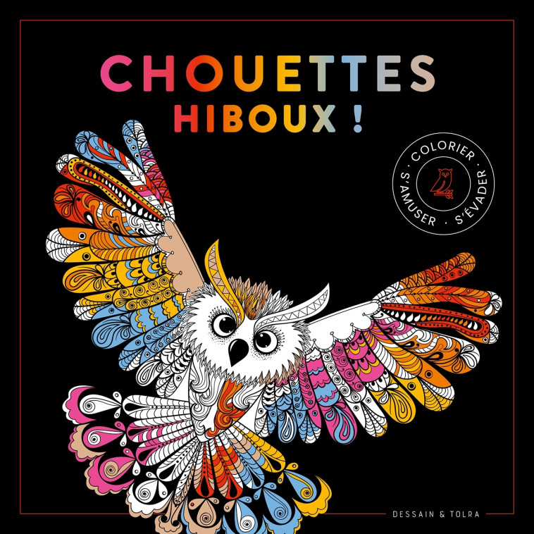 Black coloriage Chouettes hiboux - XXX - DESSAIN TOLRA