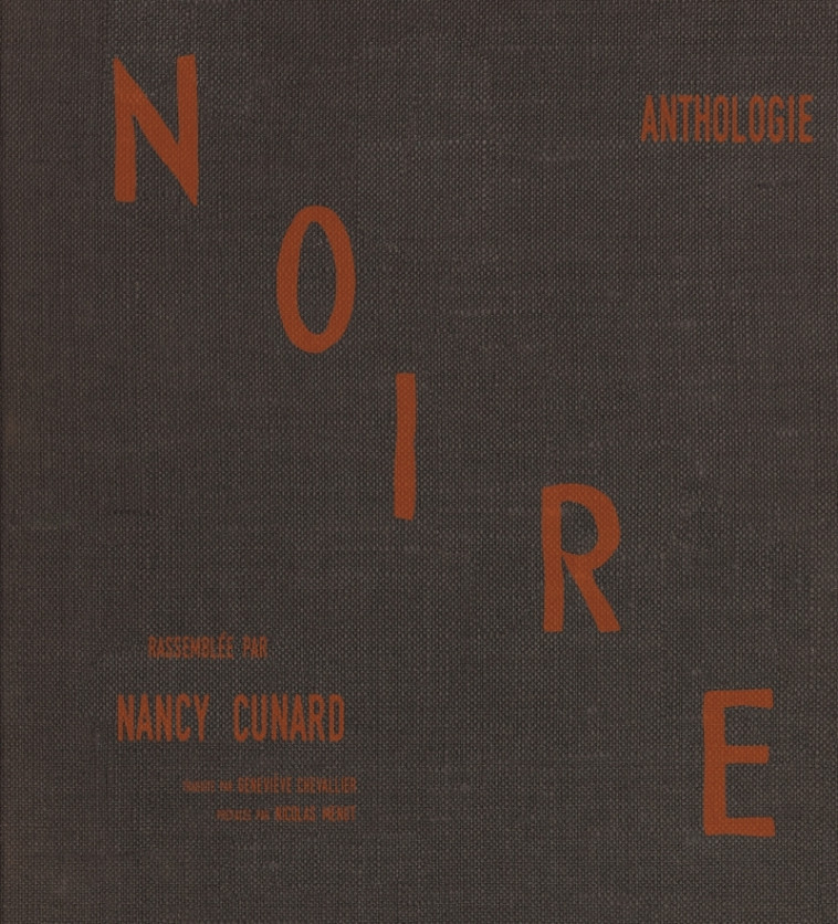 Anthologie noire - Collectif Collectif, Nancy CUNARD, Geneviève CHEVALLIER, Nicolas MENUT - SANDRE