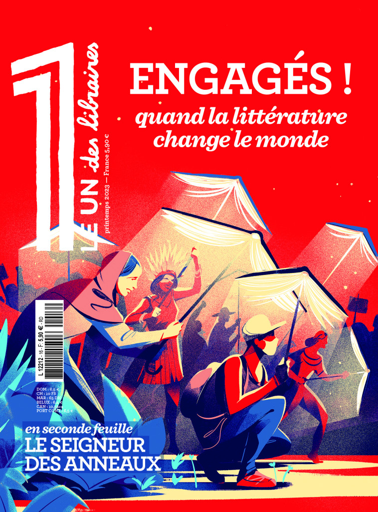 Le 1 des Libraires - ENGAGÉS ! Quand la littérature change le monde - Julien Bisson, Jean-Philippe Jaworski, Marylin Maeso, Justine Augier, George ORWELL, Laurent Gaudé - LE UN