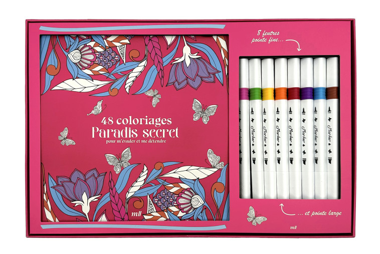 Coffret Coloriage - 48 coloriages - Paradis secret pour m'évader et me détendre -  Collectif - MERCILESLIVRES