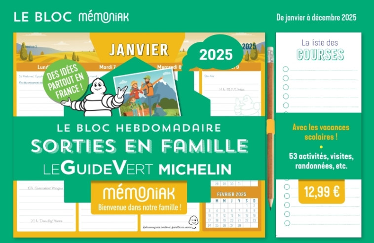 Le Bloc hebdomadaire Mémoniak 2025 Sorties en famille avec Michelin - XXX - 365 PARIS