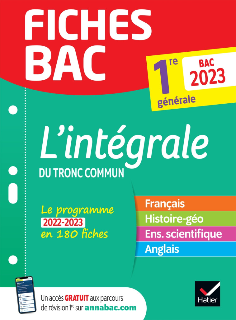 Fiches bac L'intégrale du tronc commun 1re générale Bac 2023 -   - HATIER