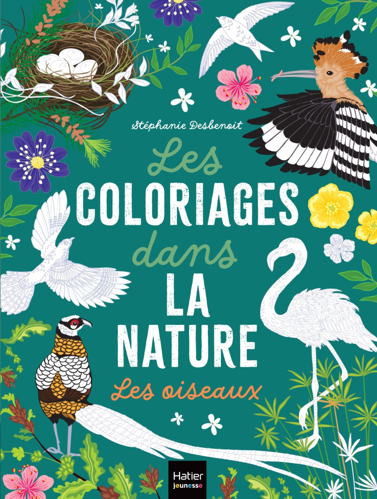 Les coloriages dans la nature - Les oiseaux - Stéphanie Desbenoit - HATIER JEUNESSE