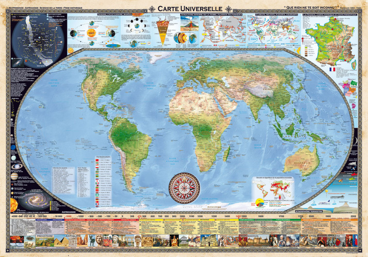 CARTE UNIVERSELLE (100 CM X 68 CM) QUE RIEN NE TE SOIT INCONNU ! - XXX - ANTICA