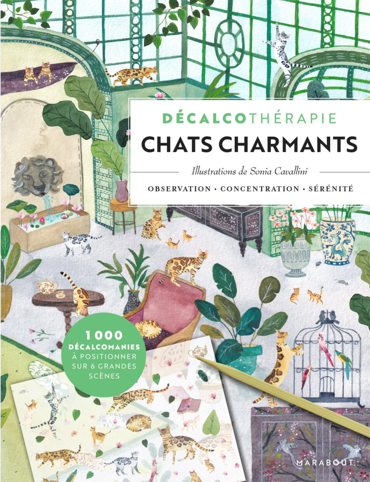 Décalcothérapie Chats charmants - Sonia Cavallini - MARABOUT