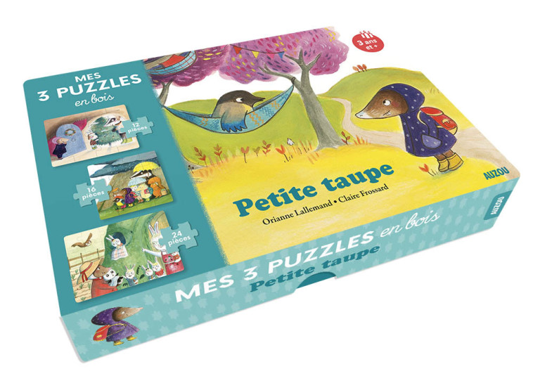 MES 3 PUZZLES EN BOIS - PETITE TAUPE - Orianne Lallemand, Claire Frossard - AUZOU