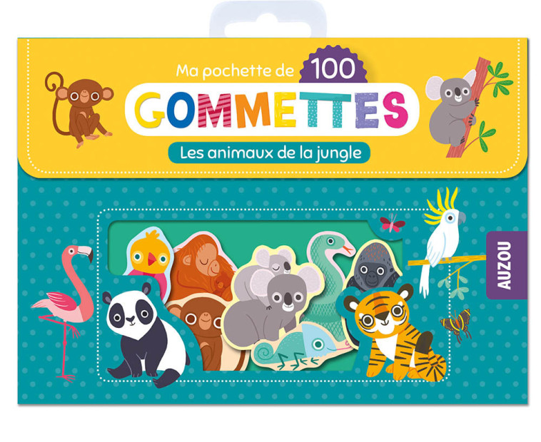 MA POCHETTE DE 100 GOMMETTES - LES ANIMAUX DE LA JUNGLE - Amandine Notaert - AUZOU