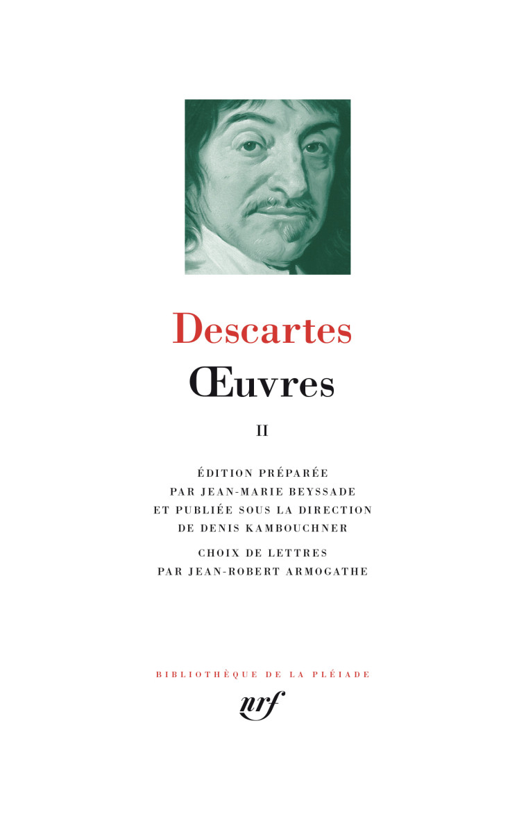 Œuvres -  RENE DESCARTES, René Descartes, Jean-Marie Beyssade, Denis Kambouchner - GALLIMARD