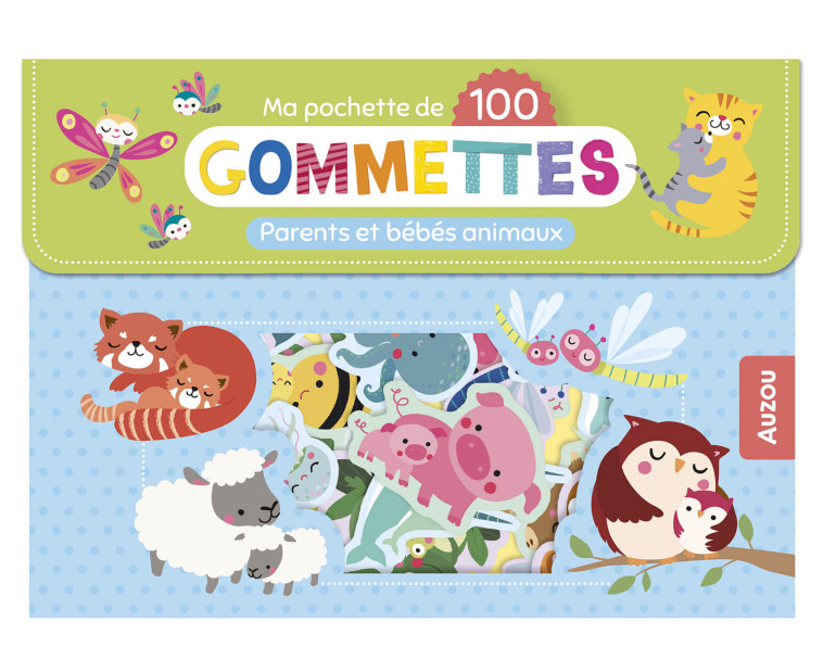 MA POCHETTE DE 100 GOMMETTES  - PARENTS ET BÉBÉS ANIMAUX - Inga Wilmink, Inga Wilmink - AUZOU