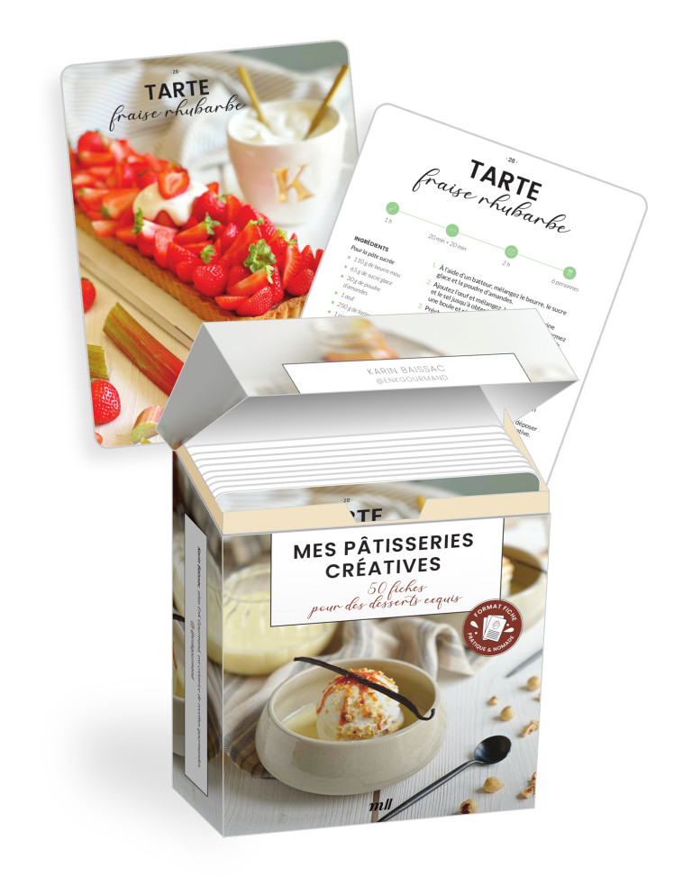 Coffret - Mes pâtisseries créatives - 50 fiches pour des desserts exquis - Karin Baissac - MERCILESLIVRES