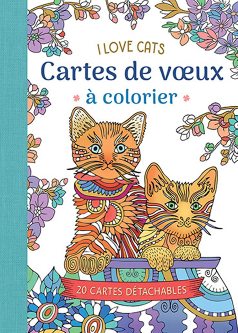 I love cats- Cartes de voeux à colorier - PETRA THEISSEN, PETRA - CHANTECLER