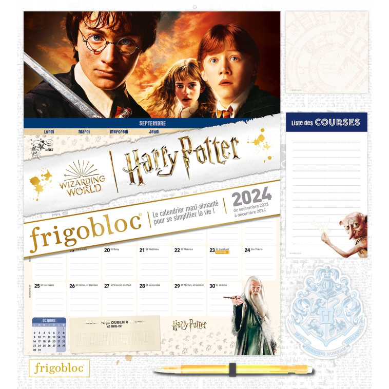 Frigobloc Mensuel 2024 Harry Potter (de sept. 2023 à déc. 2024) -   - PLAY BAC