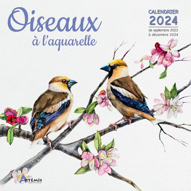 Calendrier Oiseaux à l'aquarelle 2024 -  Collectif - ARTEMIS