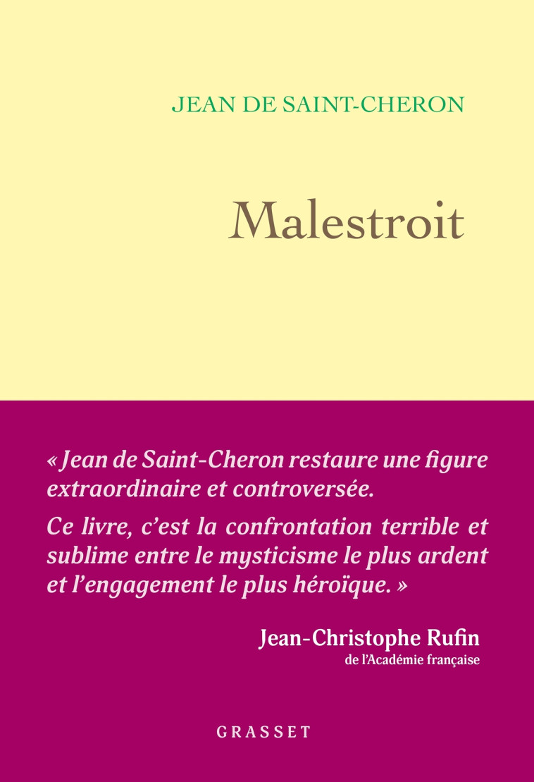 Malestroit - Jean Saint-Cheron, Jean Saint-Cheron - GRASSET