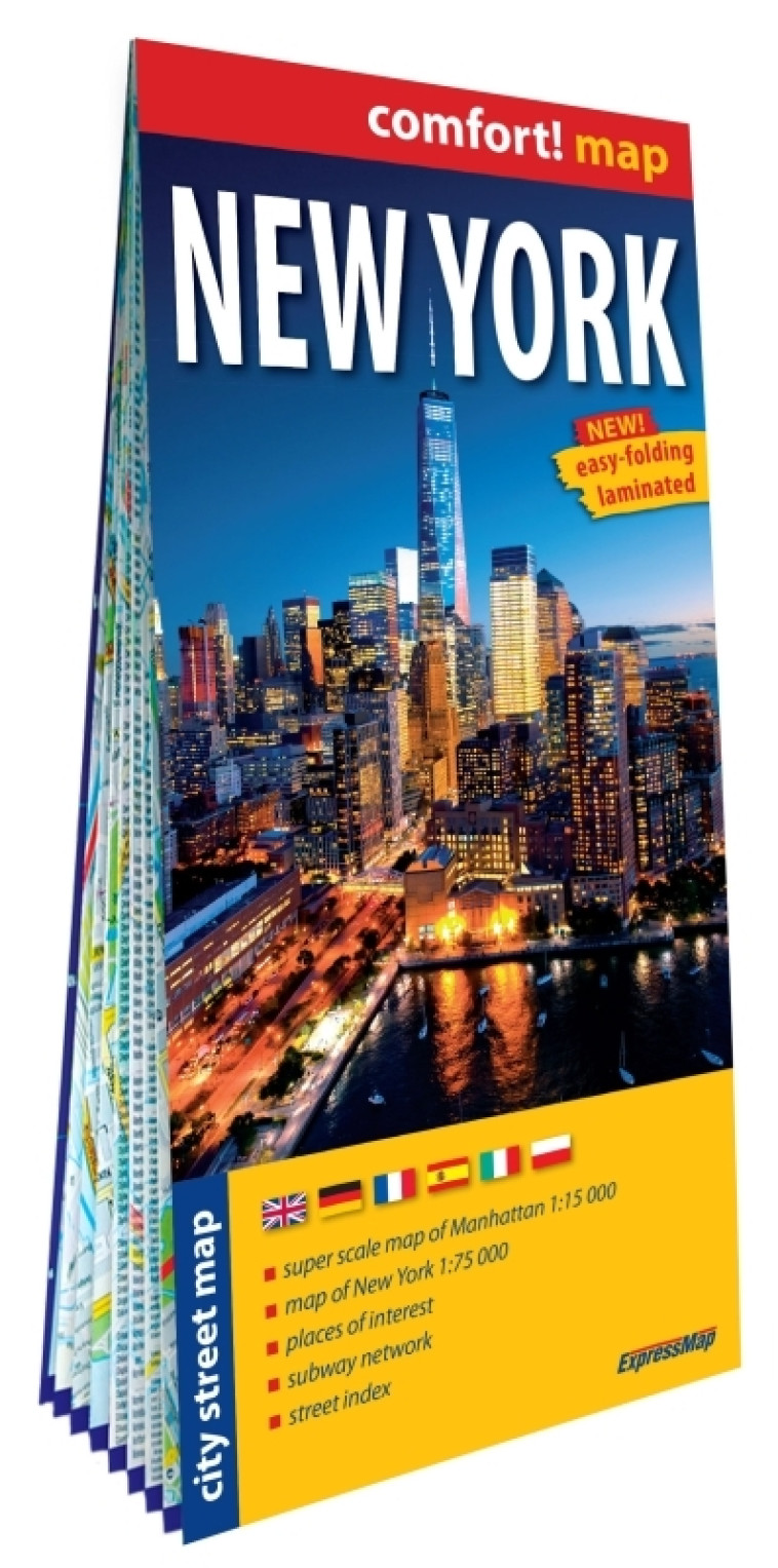 New York 1/75.000, 1/15.000 (carte grand format laminée - plan de ville) -  - EXPRESSMAP